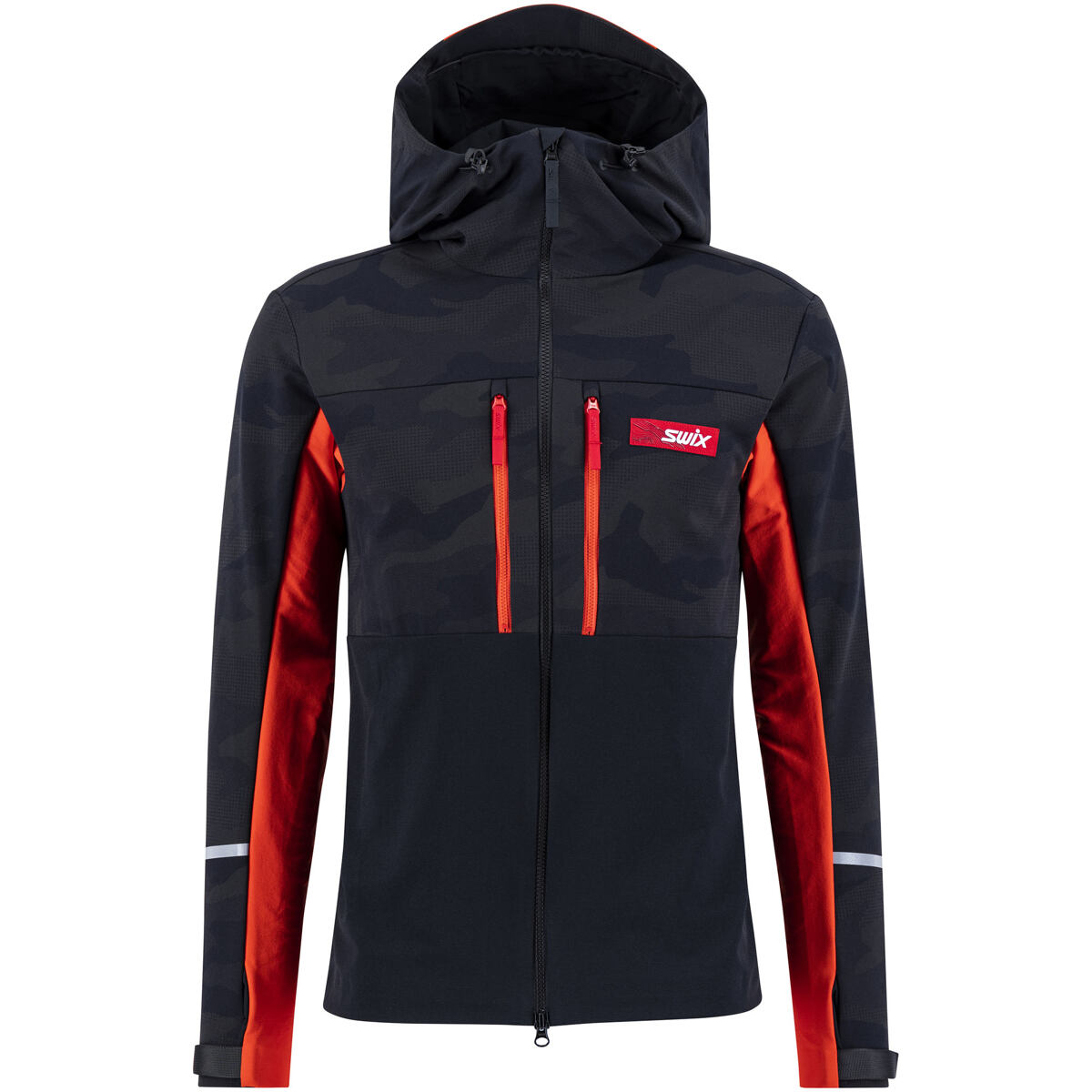 Levně Swix Surmount Soft Shield Jacket M Black/Fiery Red S