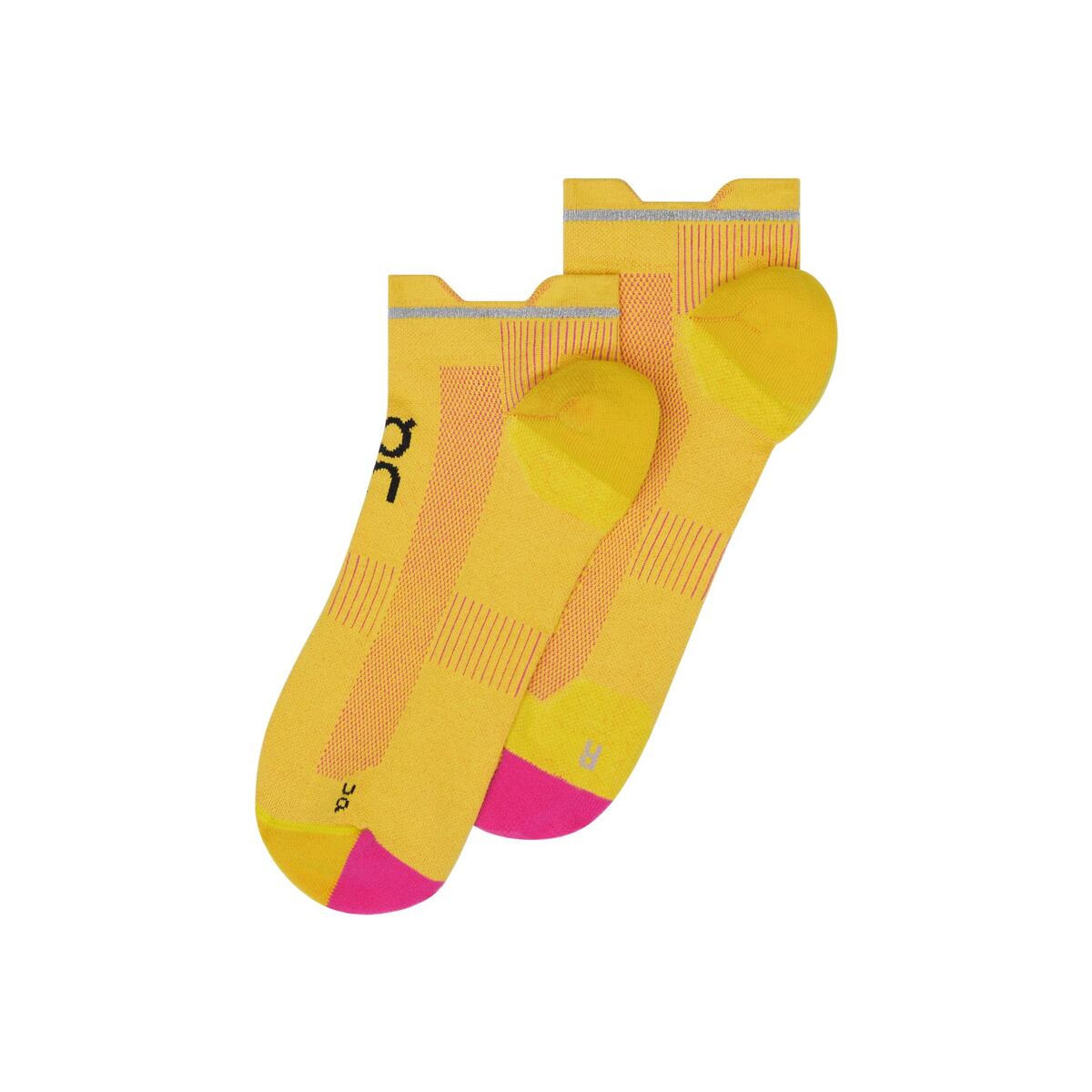 Levně On Elite Run Sock Low Limelight/Pink 38-40
