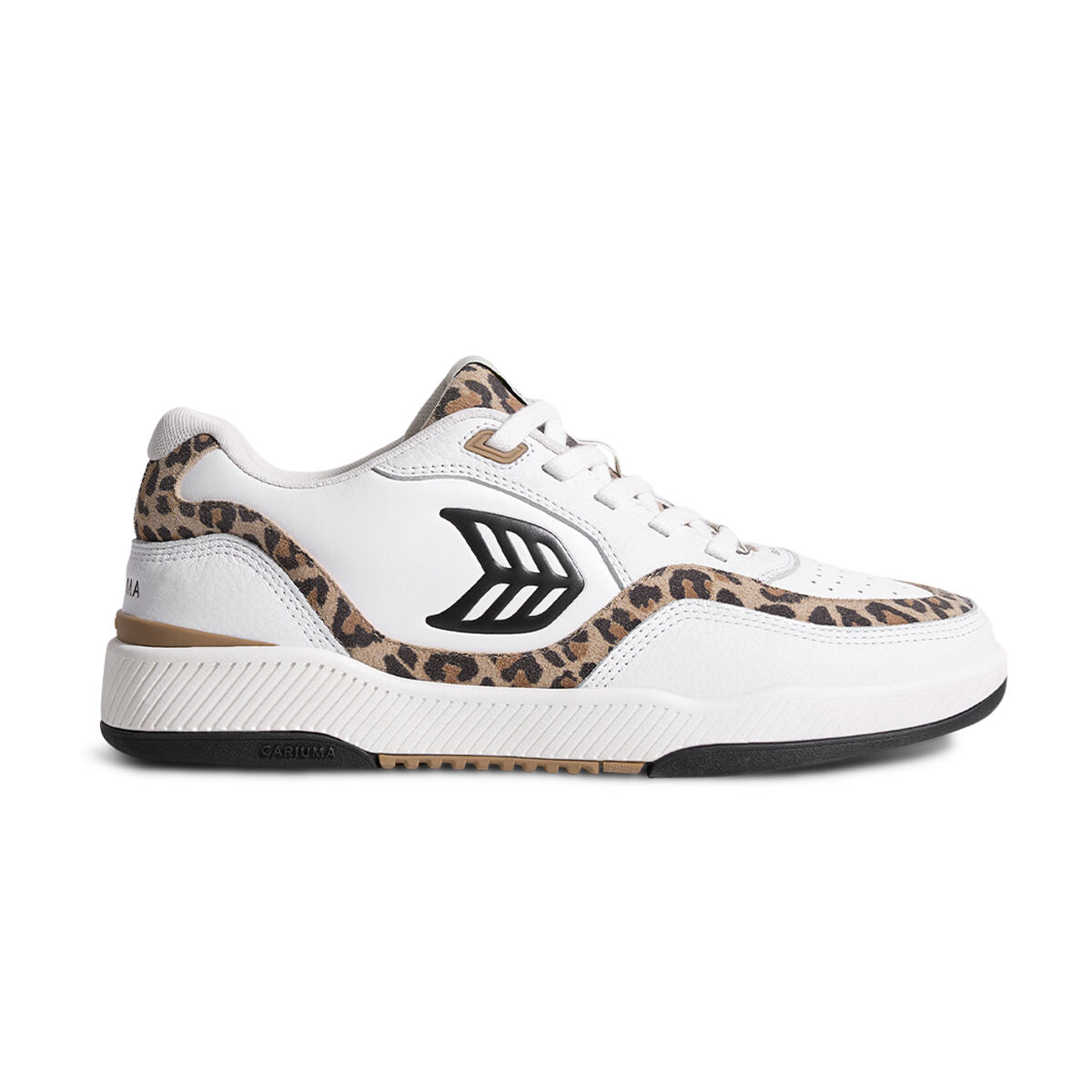 Levně Cariuma UBA White Leather Leopard Print Suede Black Logo Sneaker W White/Leopard Print 39.5