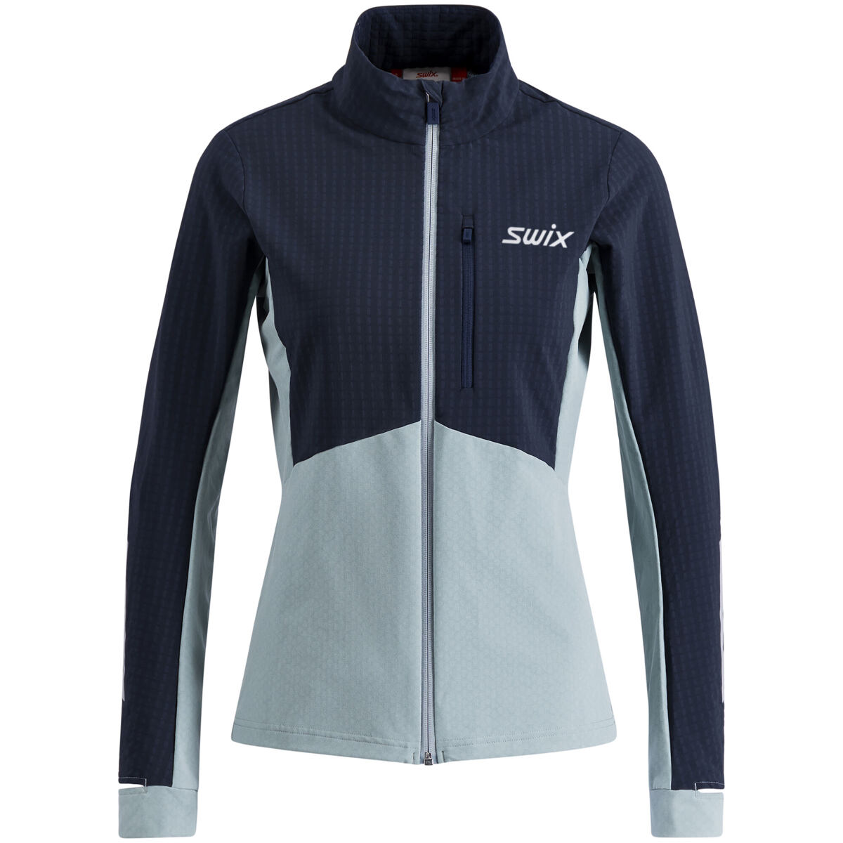 Levně Swix Pace Hybrid Full Zip Midlayer W Dark Navy/Fog L