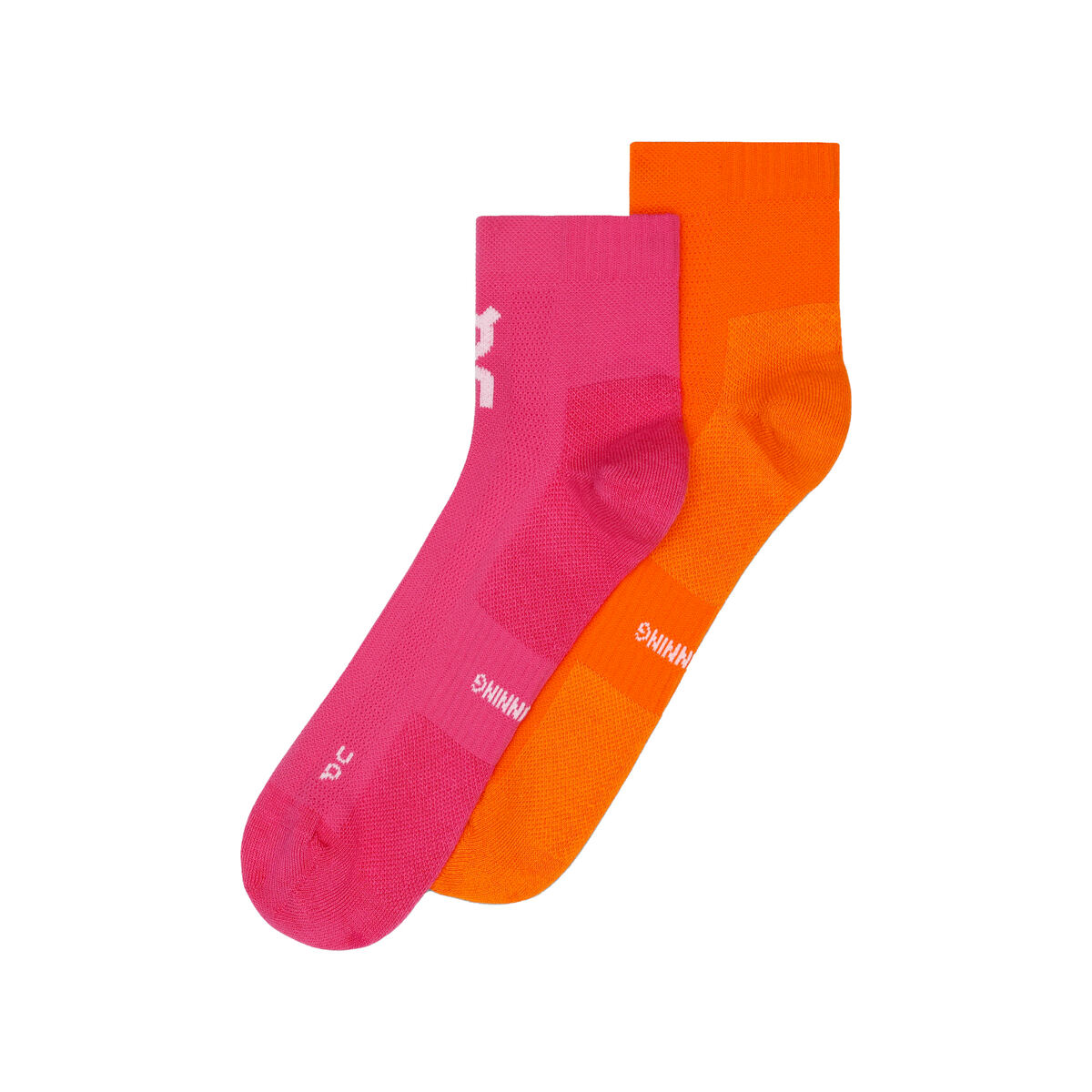 Levně On Core Run Sock Mid 2-pack Flame/Pink 43-46