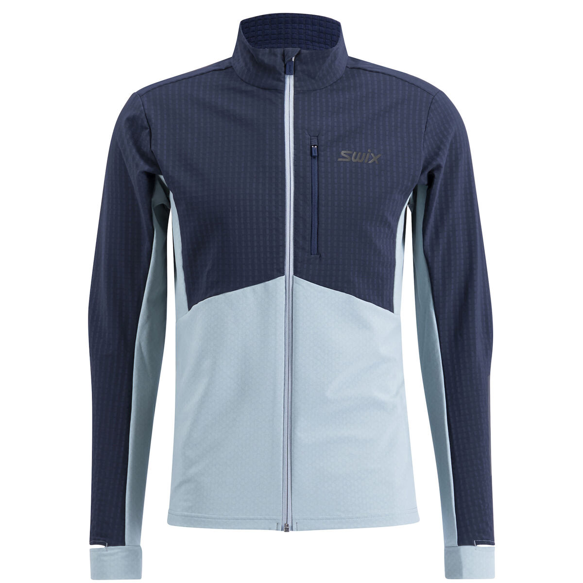 Levně Swix Pace Hybrid Full Zip Midlayer M Dark Navy/Fog M