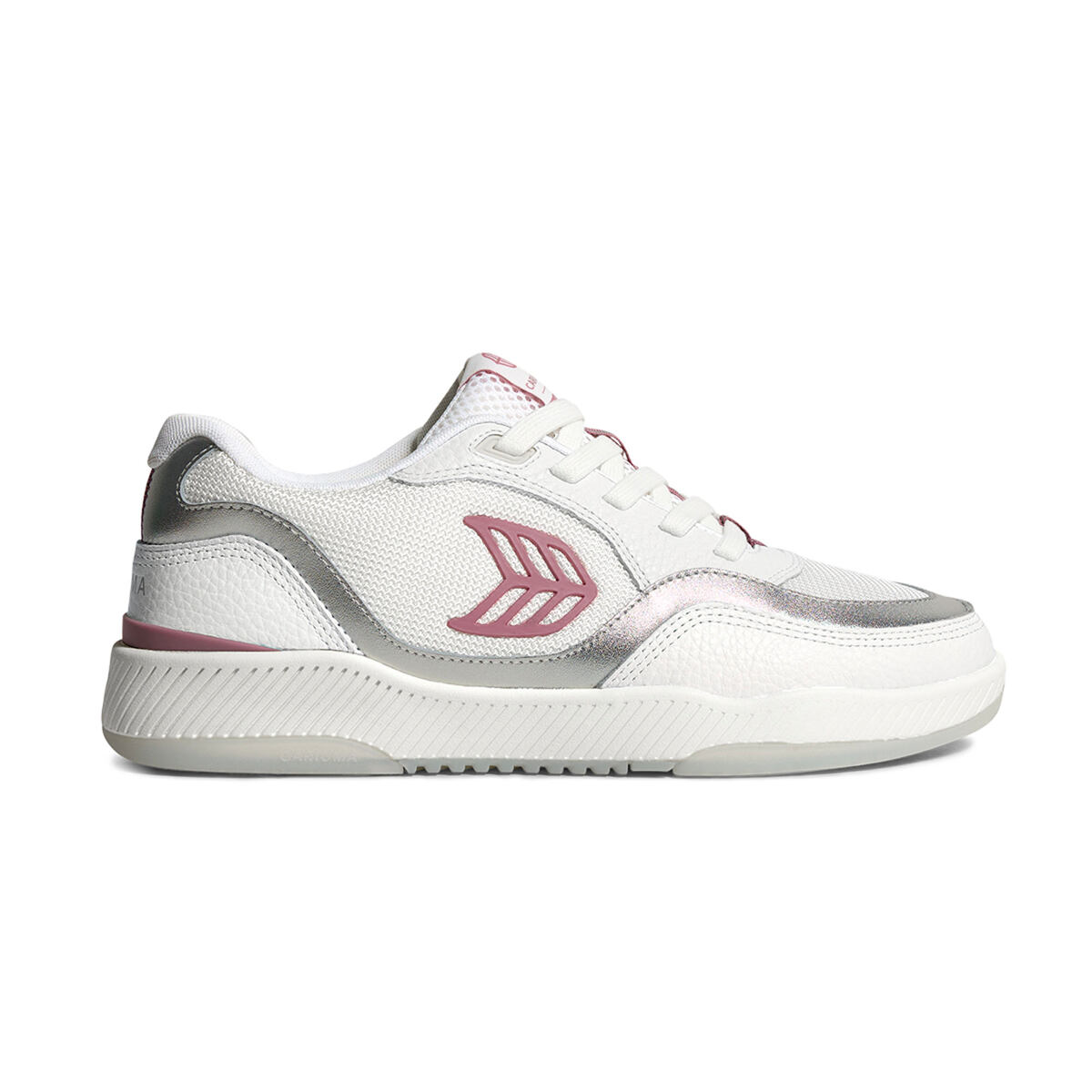 Levně Cariuma UBA White Leather and Suede Blush Pink Logo Silver Accents Sneaker M White/Blush Pink&Silver 40.5