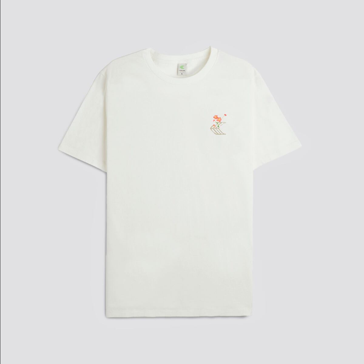 Levně Cariuma T-Shirt Off-White Floral Skateboard White L