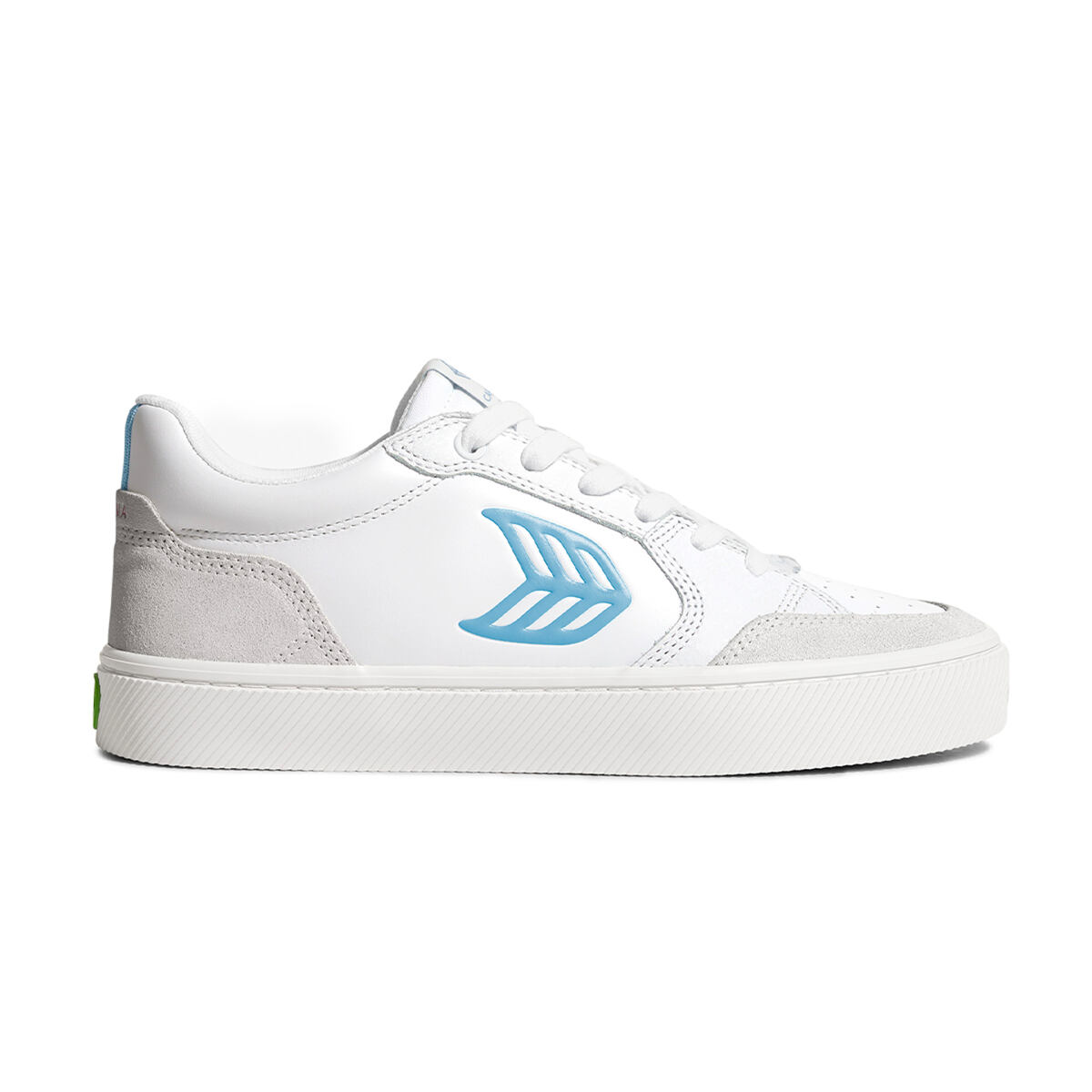 Levně Cariuma VALLELY White Leather Vintage White Suede Argentina Blue Logo Sneaker M White/Argentina Blue 43.5