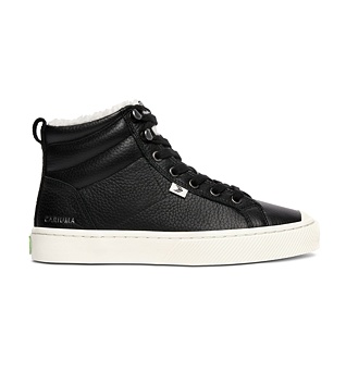 Pánské volnočasové boty Cariuma OCA Therma High Black Premium Leather Sneaker 