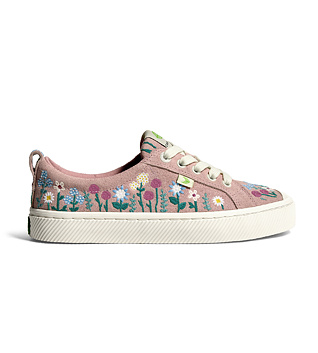 Pánské volnočasové boty Cariuma OCA Low Rose Suede Embroidered Flowers Sneaker