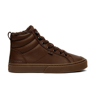 Pánské volnočasové boty Cariuma OCA Therma High Brown Premium Leather Boot