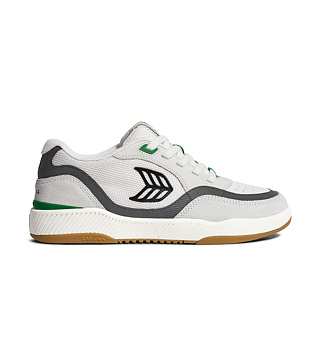Pánské volnočasové boty Cariuma UBA PRO Smoke White Suede Off-White Mesh Black Logo Green Sneaker