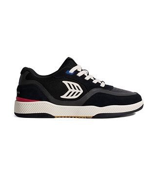 Pánské volnočasové boty Cariuma UBA PRO Black Suede and Mesh Ivory Logo Red Sneaker