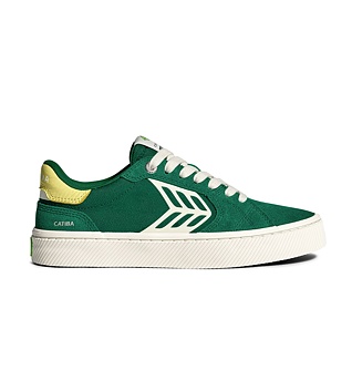 Pánské volnočasové boty Cariuma CATIBA PRO 2.0 Abundant Green Suede and Cordura Ivory Logo Lemonade 