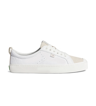 Pánské volnočasové boty Cariuma OCA Low White Premium Leather Vintage White Suede Sneaker