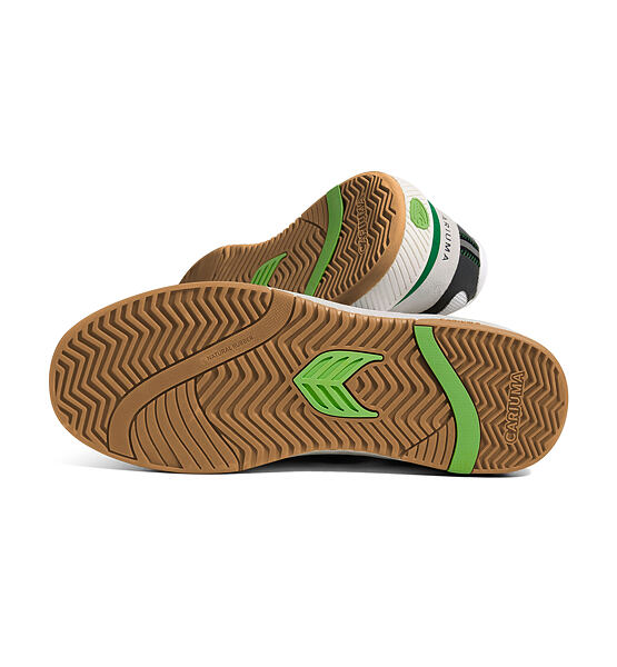 Pánské volnočasové boty Cariuma UBA PRO Smoke White Suede Off-White Mesh Black Logo Green Sneaker