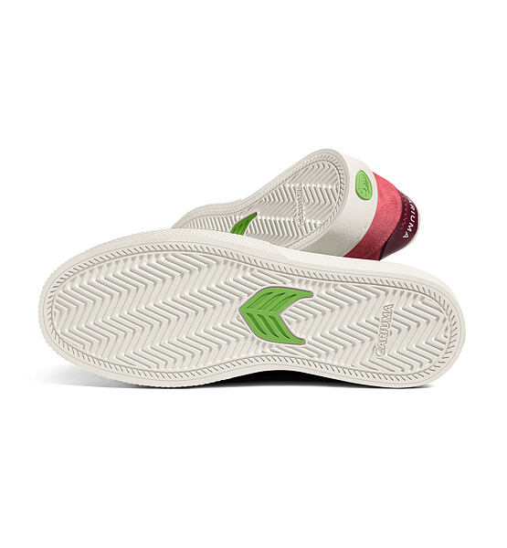 Pánské volnočasové boty Cariuma NAIOCA Watermelon Suede Ivory Logo Ruby Wine Sneaker
