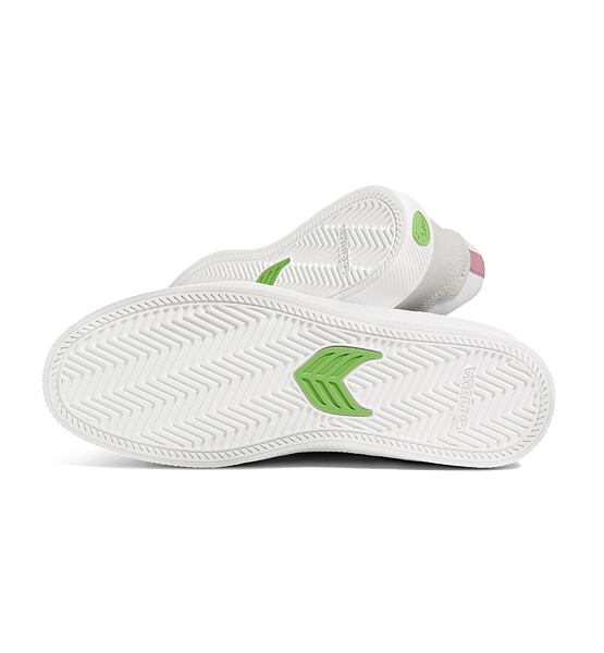 Pánské volnočasové boty Cariuma VALLELY White Leather Vintage White Suede Blush Pink Logo Sneaker