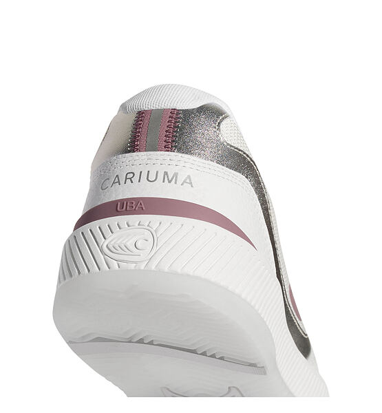 Pánské volnočasové boty Cariuma UBA White Leather and Suede Blush Pink Logo Silver Accents Sneaker