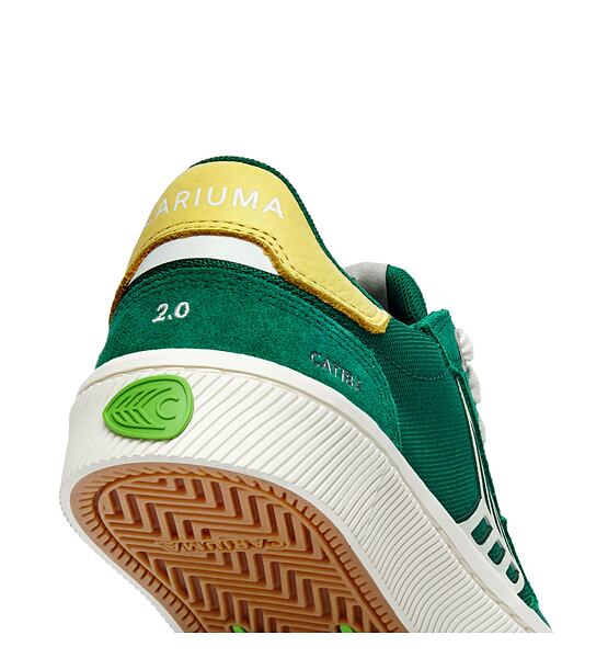 Pánské volnočasové boty Cariuma CATIBA PRO 2.0 Abundant Green Suede and Cordura Ivory Logo Lemonade 