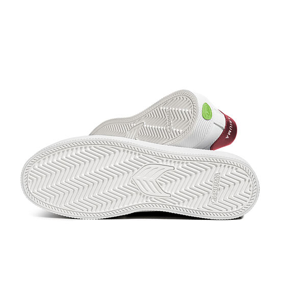 Pánské volnočasové boty Cariuma SALVAS White Premium Leather Ice Logo Metallic Red Sneaker