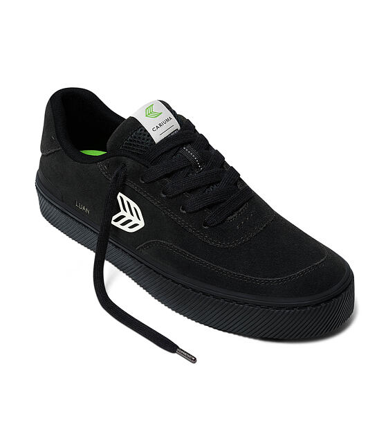 Pánské volnočasové boty Cariuma LUAN PRO All Black Suede Ivory Logo Sneaker