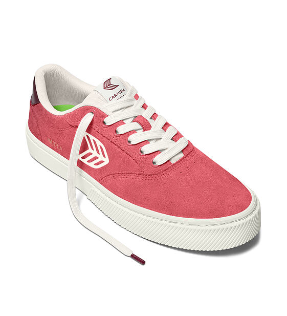 Pánské volnočasové boty Cariuma NAIOCA Watermelon Suede Ivory Logo Ruby Wine Sneaker