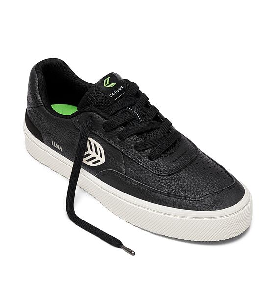 Pánské volnočasové boty Cariuma LUAN PRO Black Premium Leather Ivory Logo Sneaker