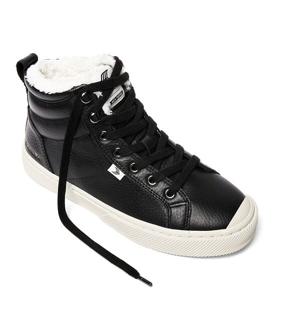 Pánské volnočasové boty Cariuma OCA Therma High Black Premium Leather Sneaker 