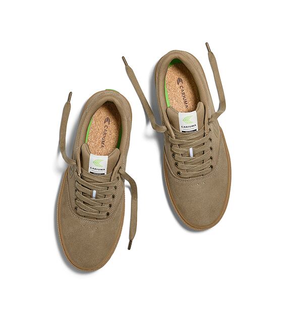 Pánské volnočasové boty Cariuma NAIOCA PRO Gum Burnt Sand Suede and Canvas Burnt Sand Logo Sneaker 