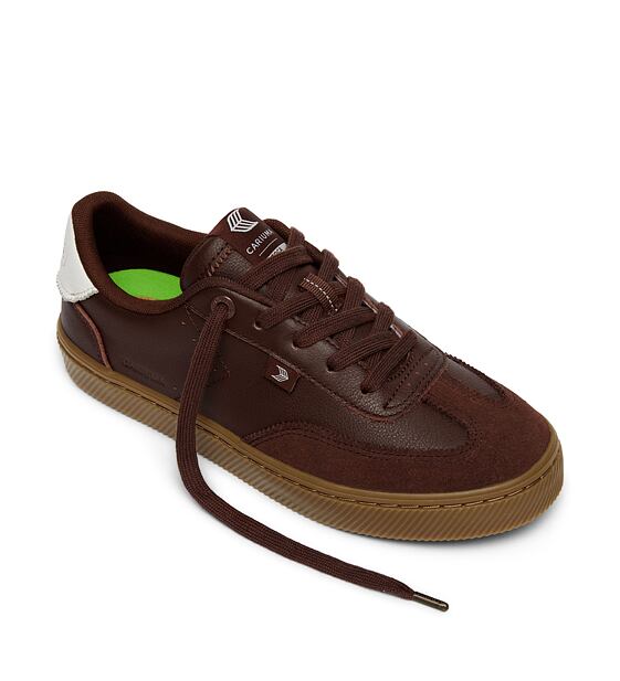 Pánské volnočasové boty Cariuma TOCA Coffee Brown Diamond Leather Brown Suede Sneaker 
