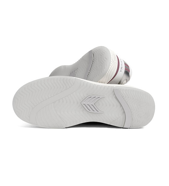 Pánské volnočasové boty Cariuma UBA White Leather and Suede Blush Pink Logo Silver Accents Sneaker
