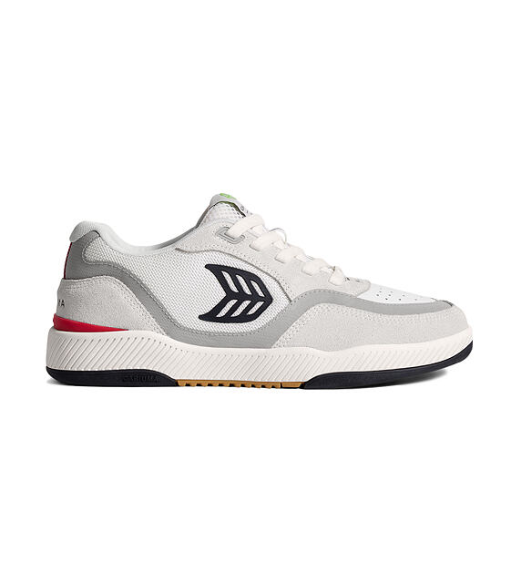Pánské volnočasové boty Cariuma UBA PRO Smoke White Suede Off-White Mesh Black Logo Red Sneaker