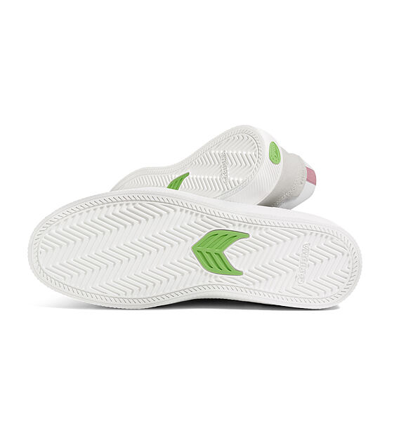 Pánské volnočasové boty Cariuma VALLELY White Leather Vintage White Suede Blush Pink Logo Sneaker