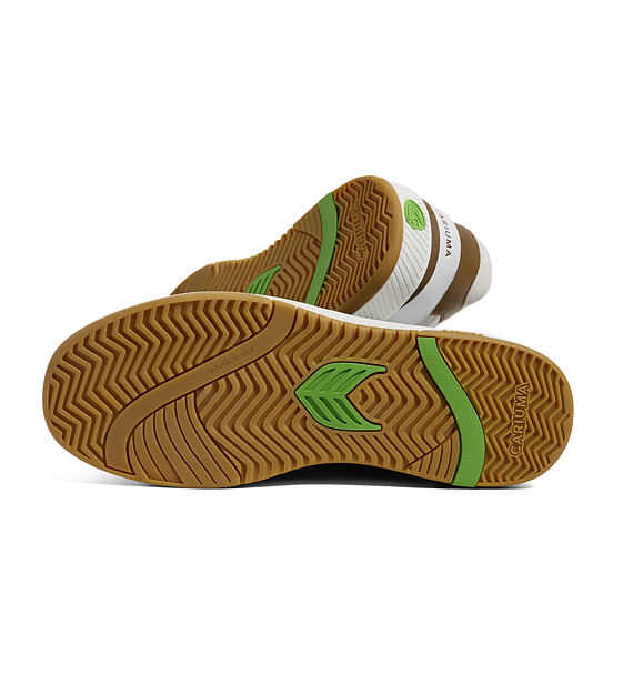 Pánské volnočasové boty Cariuma Skategoat C25 White Leather Silver Cloud Logo Camel Sneaker