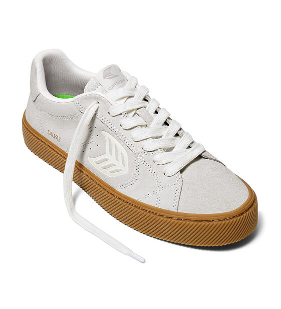 Pánské volnočasové boty Cariuma SALVAS Gum Smoke White Suede Off-White Logo Sneaker