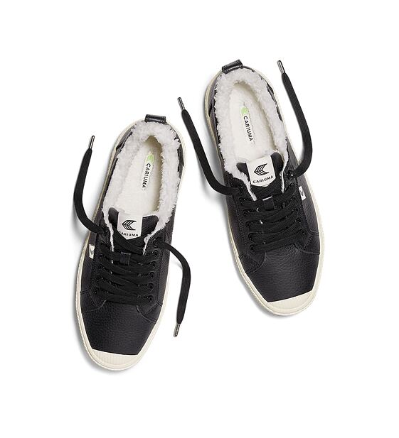 Pánské volnočasové boty Cariuma OCA Therma Low Black Premium Leather Sneaker