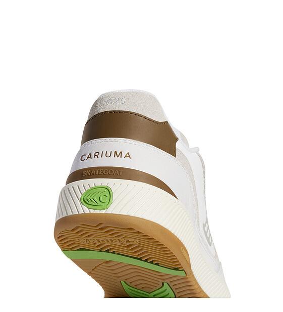 Pánské volnočasové boty Cariuma Skategoat C25 White Leather Silver Cloud Logo Camel Sneaker