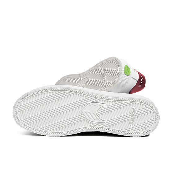 Pánské volnočasové boty Cariuma SALVAS White Premium Leather Ice Logo Metallic Red Sneaker