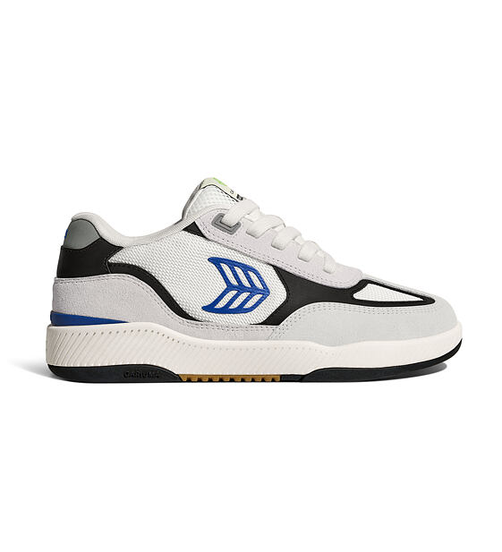 Pánské volnočasové boty Cariuma Skategoat C25 PRO Smoke White Suede Off-White Mesh Bold Blue Logo Bl