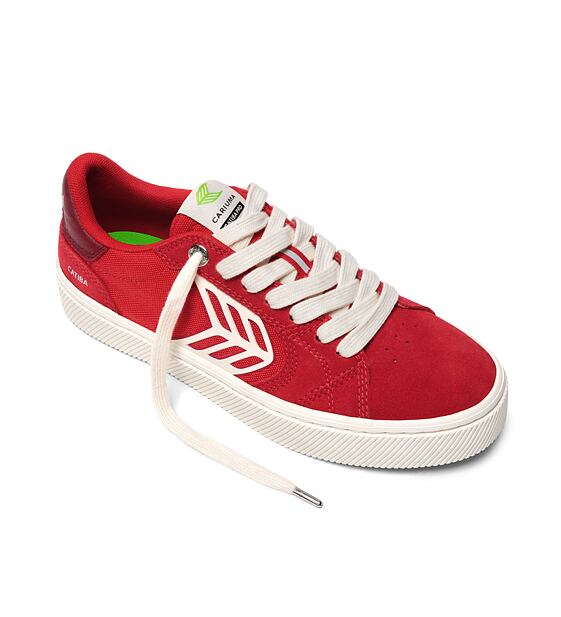 Pánské volnočasové boty Cariuma CATIBA PRO 2.0 Flame Scarlet Suede and Cordura Ivory Logo Cabernet S