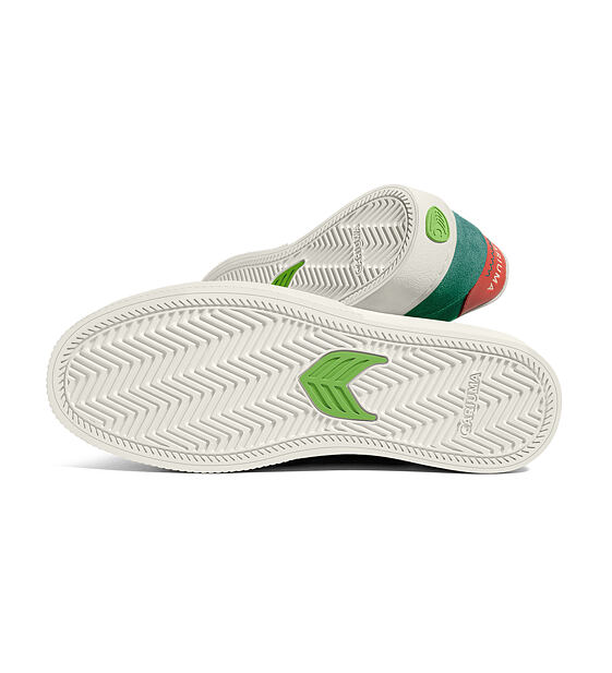Pánské volnočasové boty Cariuma NAIOCA Teal Suede Ivory Logo Watermelon Sneaker