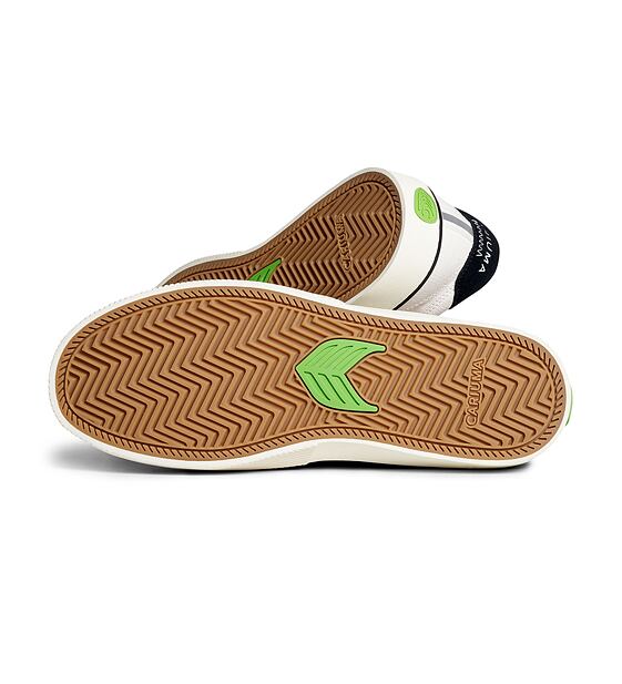 Pánské volnočasové boty Cariuma NAIOCA PRO Vintage White Suede Off-White Canvas Black Logo Sneaker 