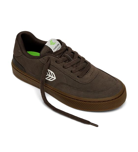 Pánské volnočasové boty Cariuma LUAN PRO Dark Gum Teak Suede Ivory Logo Sneaker