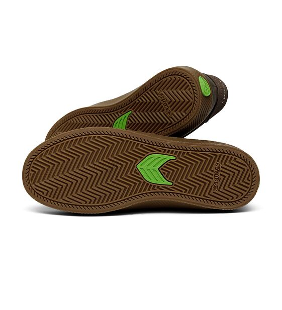 Pánské volnočasové boty Cariuma LUAN PRO Dark Gum Teak Suede Ivory Logo Sneaker