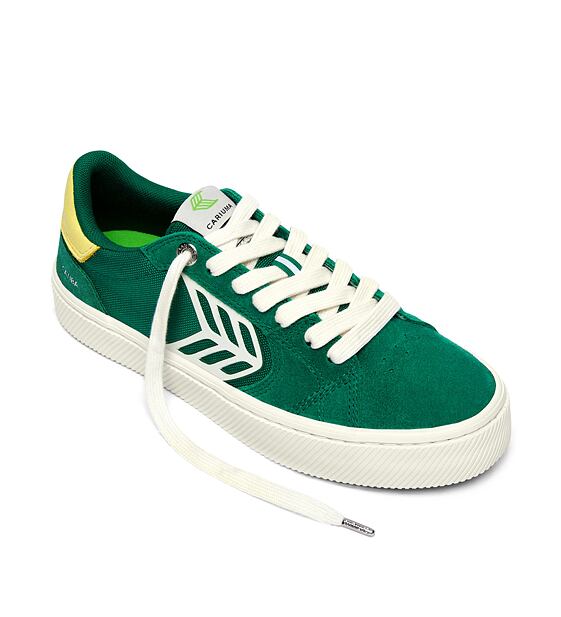 Pánské volnočasové boty Cariuma CATIBA PRO 2.0 Abundant Green Suede and Cordura Ivory Logo Lemonade 