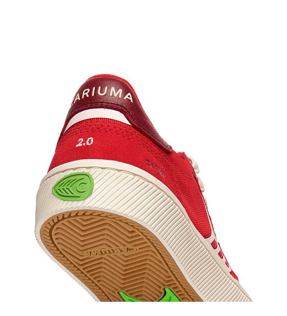 Pánské volnočasové boty Cariuma CATIBA PRO 2.0 Flame Scarlet Suede and Cordura Ivory Logo Cabernet S
